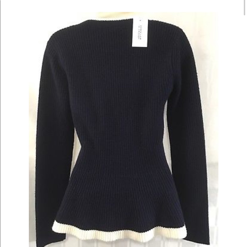 DEREK LAM 10CROSBY Cashmere Blend Peplum Sweat LRG - Picture 7 of 8